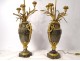 Pair of baluster vases, gilded bronze marble lamps, flowers Napoleon III nineteenth