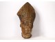 Wood sculpture head bishop miter late 17th early 18th centuries