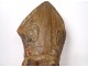 Wood sculpture head bishop miter late 17th early 18th centuries