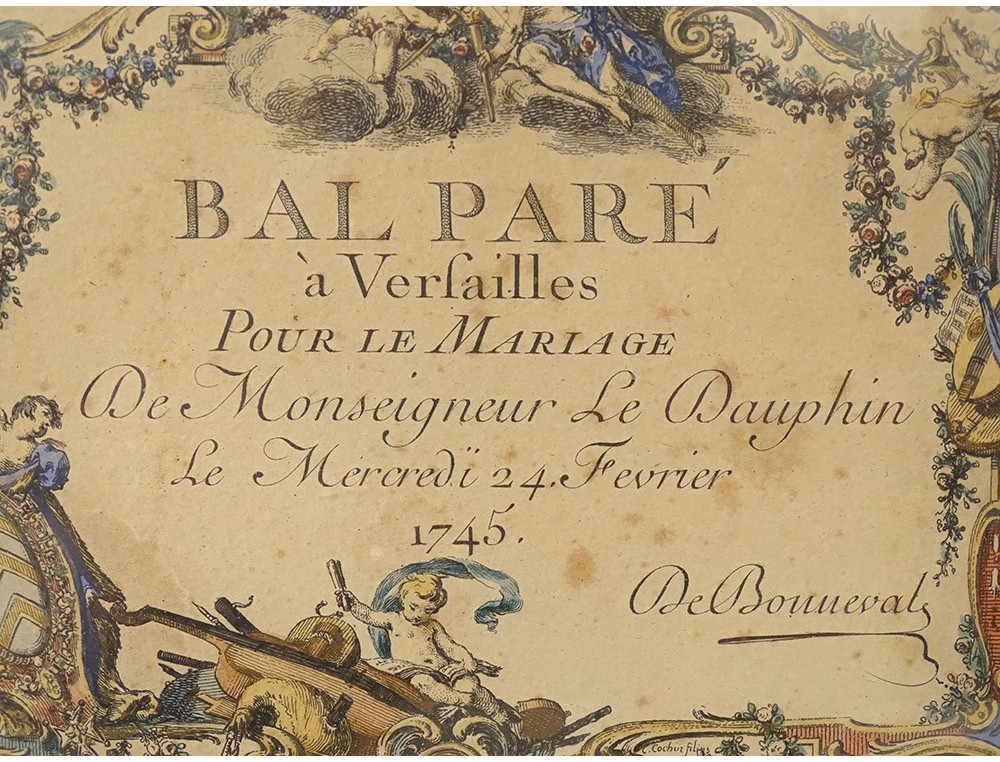 Invitation Bal Paré Versailles Marriage Grand Dauphin son Louis XV 1745 ...