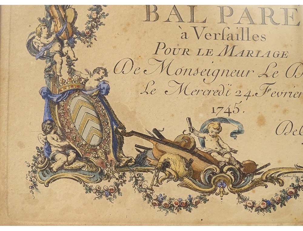 Invitation Bal Paré Versailles Marriage Grand Dauphin son Louis XV 1745 ...