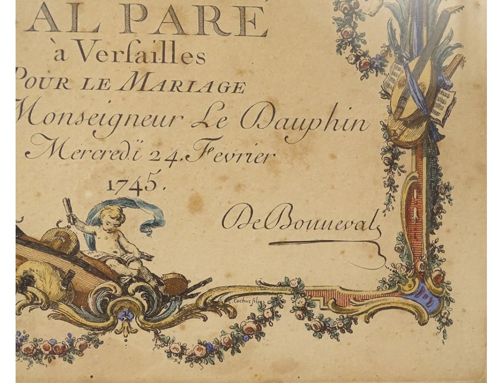 Invitation Bal Paré Versailles Marriage Grand Dauphin son Louis XV 1745 ...