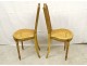 Pair of Louis XVI caned chairs carved gilded wood arrows knots late nineteenth