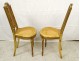 Pair of Louis XVI caned chairs carved gilded wood arrows knots late nineteenth