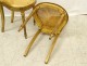 Pair of Louis XVI caned chairs carved gilded wood arrows knots late nineteenth