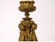Pair of small gilt bronze candlesticks cherubs Amours Napoleon III XIXth