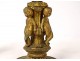 Pair of small gilt bronze candlesticks cherubs Amours Napoleon III XIXth