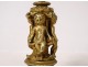 Pair of small gilt bronze candlesticks cherubs Amours Napoleon III XIXth