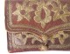 18th century embossed leather purse silver thread flowers