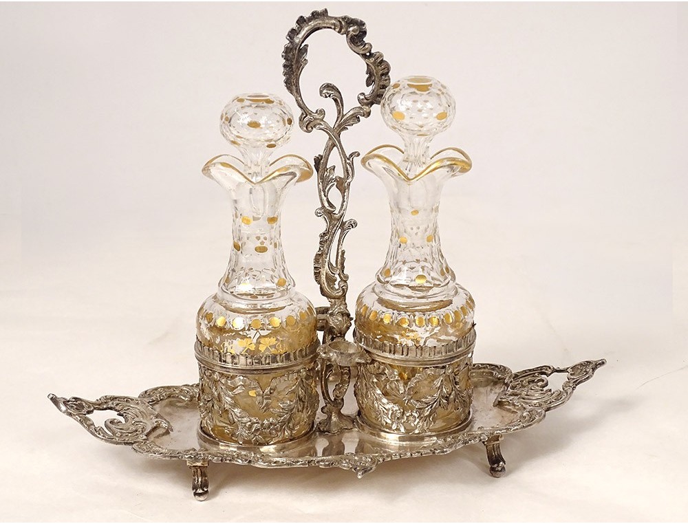 Solid silver vinegar cruet holder Minerva silversmith Slisonski