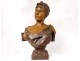 Sculpture bust woman Galatée Emmanuel Villanis Blot Art Nouveau XIXth