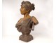 Sculpture bust woman Galatée Emmanuel Villanis Blot Art Nouveau XIXth