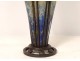 Blown glass vase André Delatte Nancy Art Deco frame wrought iron twentieth