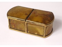 Small box double agate box gilded brass Restoration XIXth