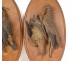 Pair of sculptures of hunting trophies birds woodcock partridge terracotta 19th