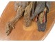 Pair of sculptures of hunting trophies birds woodcock partridge terracotta 19th