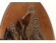 Pair of sculptures of hunting trophies birds woodcock partridge terracotta 19th