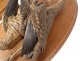 Pair of sculptures of hunting trophies birds woodcock partridge terracotta 19th