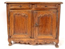 Small Louis XV master&#39;s sideboard rustic cherry wood carved eighteenth hearts