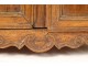Small Louis XV master&#39;s sideboard rustic cherry wood carved eighteenth hearts