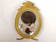 Miniature hair work monogram oval frame gilded brass knot 1900