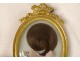 Miniature hair work monogram oval frame gilded brass knot 1900