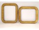 Pair of gilded stucco wood frames Napoleon III nineteenth century