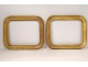 Pair of gilded stucco wood frames Napoleon III nineteenth century