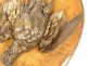 Hunting trophy bronze sculpture bird partridge nineteenth wood medallion