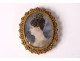 Miniature painted oval portrait woman jewel bracelet pomponne Napoleon III