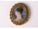 Miniature painted oval portrait woman jewel bracelet pomponne Napoleon III