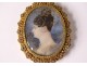 Miniature painted oval portrait woman jewel bracelet pomponne Napoleon III