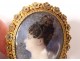 Miniature painted oval portrait woman jewel bracelet pomponne Napoleon III