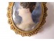 Miniature painted oval portrait woman jewel bracelet pomponne Napoleon III