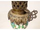Pair of oil lamps glazed earthenware Old Bordeaux bronze XIXth