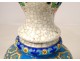 Pair of oil lamps glazed earthenware Old Bordeaux bronze XIXth