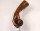 Wood sculpture hand man ball sphere signed Stephant twentieth century