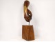 Wood sculpture hand man ball sphere signed Stephant twentieth century