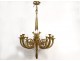 8 lights chandelier 2 Louis XVI gilded bronze sconces 20th century hunting horn