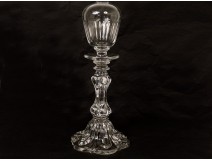 Old oil lamp glass candlestick torch XIXth century