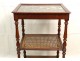 Small serving table caned mahogany gray marble Sainte-Anne nineteenth century
