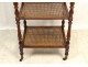 Small serving table caned mahogany gray marble Sainte-Anne nineteenth century