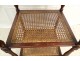 Small serving table caned mahogany gray marble Sainte-Anne nineteenth century