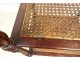 Small serving table caned mahogany gray marble Sainte-Anne nineteenth century