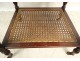 Small serving table caned mahogany gray marble Sainte-Anne nineteenth century