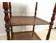 Small serving table caned mahogany gray marble Sainte-Anne nineteenth century