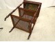 Small serving table caned mahogany gray marble Sainte-Anne nineteenth century