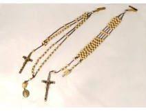 Lot 2 community rosaries cross crucifix rosary Marie St Augustin XIXth