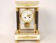 Louis XVI cage clock white marble gilded bronze Mougin columns nineteenth century