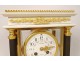 Louis XVI cage clock white marble gilded bronze Mougin columns nineteenth century